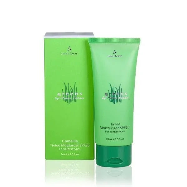 אנה לוטן Greens קרם קמליה עם גוון SPF 30 להגנה מהשמש, כיסוי פגמים וטיפוח עור בוגר 70 מ"ל