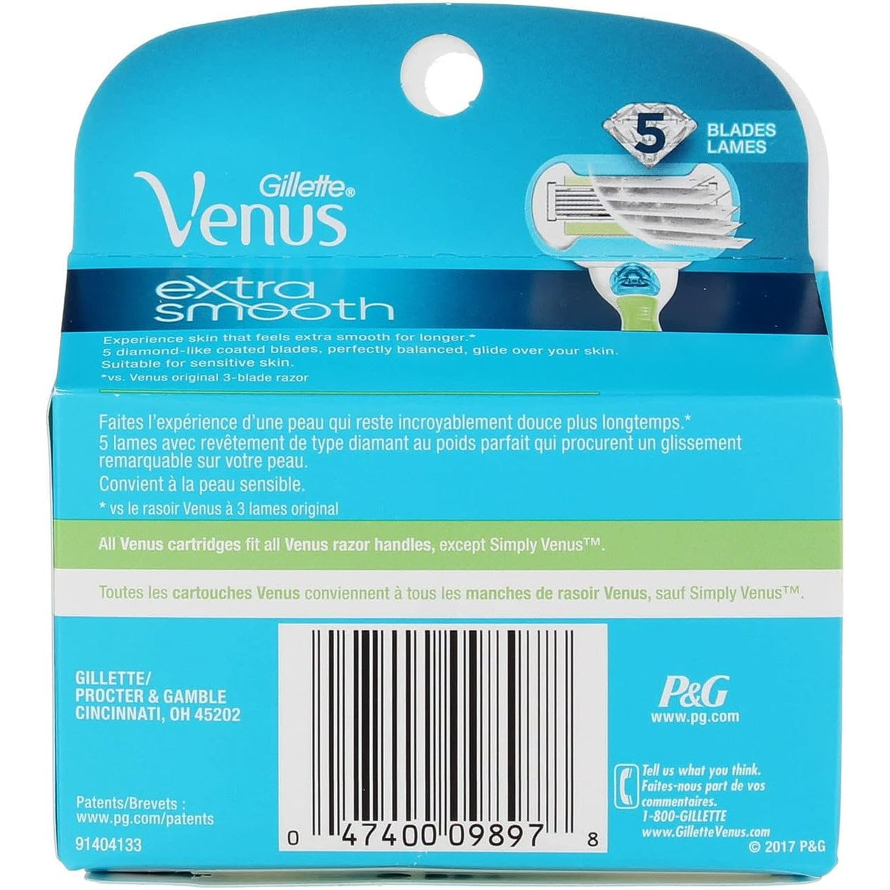 Gillette Venus | ג'ילט ונוס - רביעיית סכיני גילוח Extra Smooth למראה חלק במיוחד