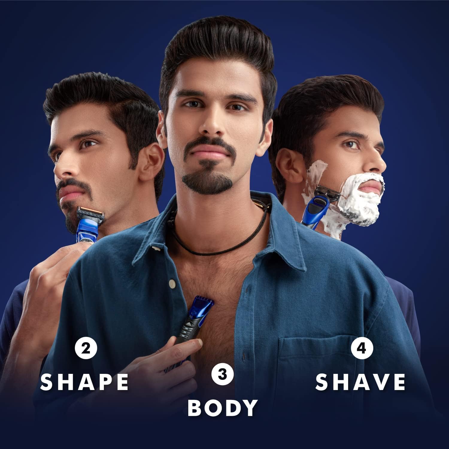 Gillette | ג'ילט - מכשיר עיצוב וגילוח 3 ב-1 סדרת Fusion ProGlide Styler המקורי מבית Braun