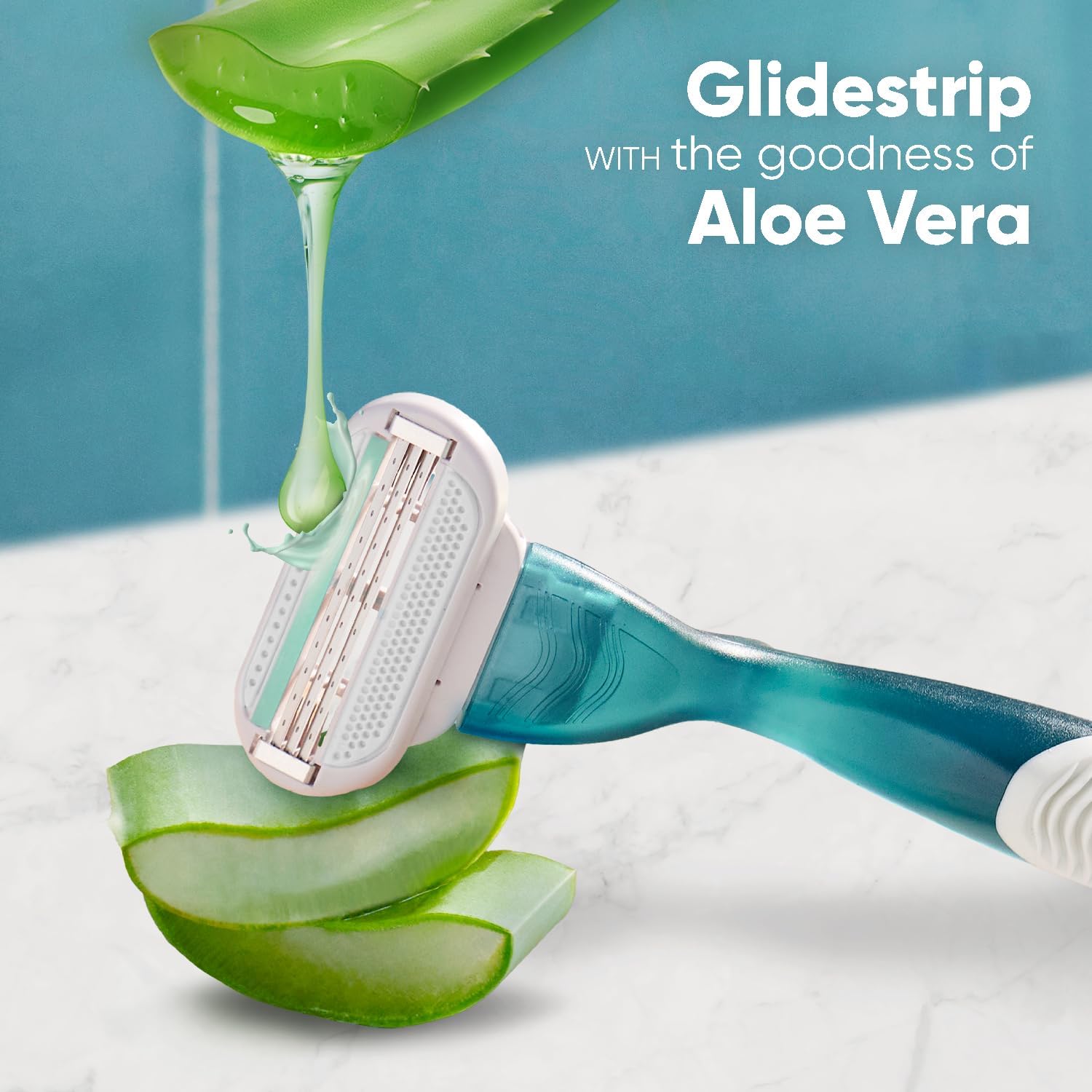 Gillette Venus | ג'ילט ונוס - רביעיית סכיני גילוח עם פס אלוורה וויטמין E (מארז 4 יח')