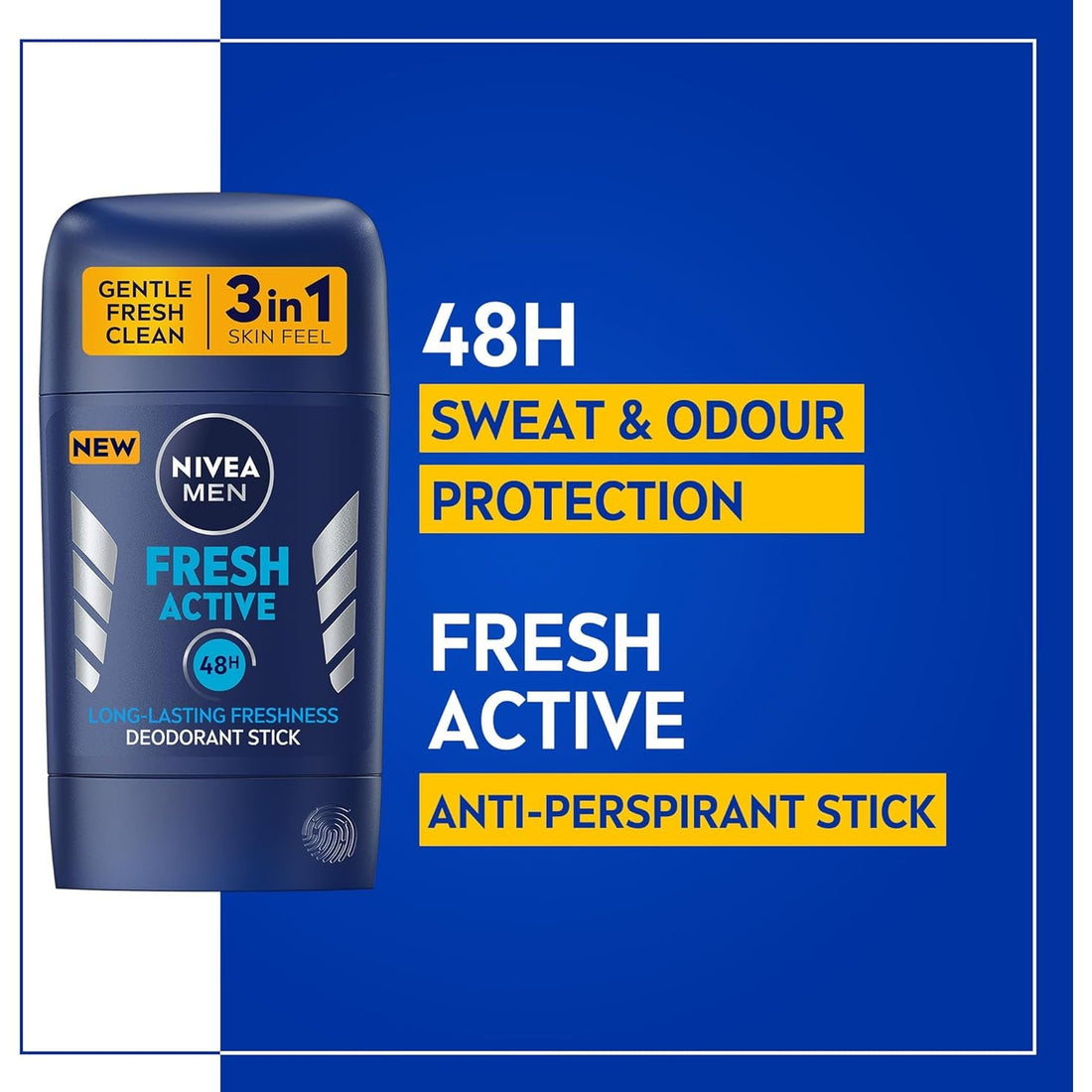 NIVEA MEN | ניוואה מן - Fresh Active | דאודורנט סטיק לגבר בניחוח ים רענן