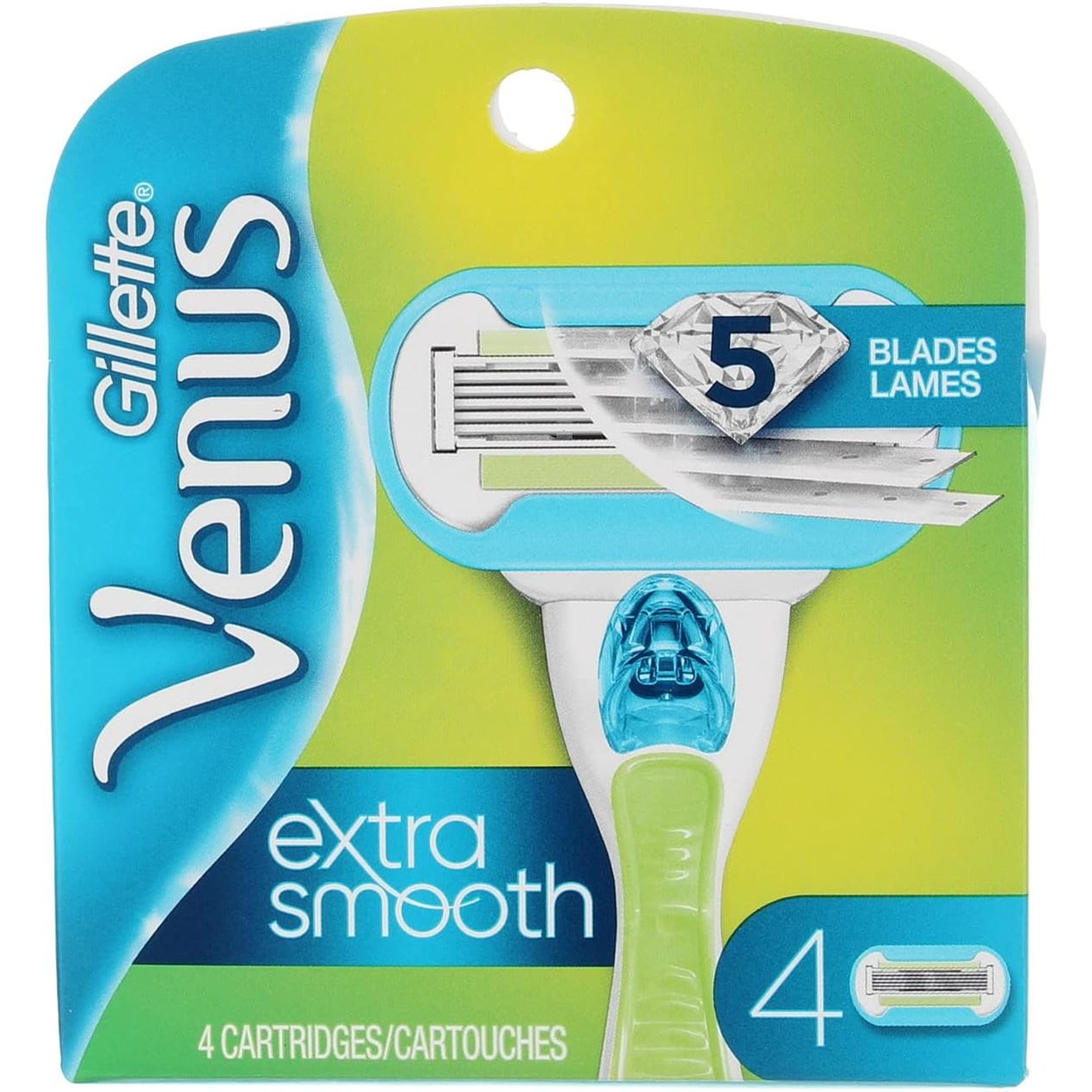 מארז סכיני גילוח Gillette Venus Extra Smooth ונוס אקסטרה סמוט עם 5 להבים חובקי קימורים ופסי לחות