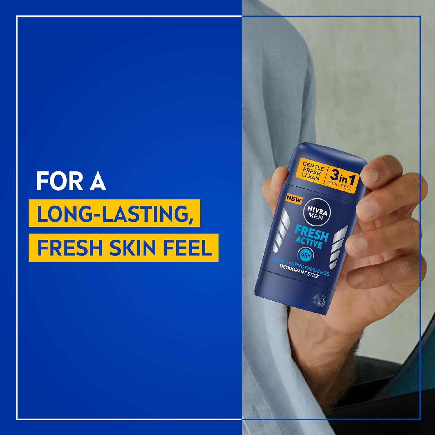 NIVEA MEN | ניוואה מן - Fresh Active | דאודורנט סטיק לגבר בניחוח ים רענן
