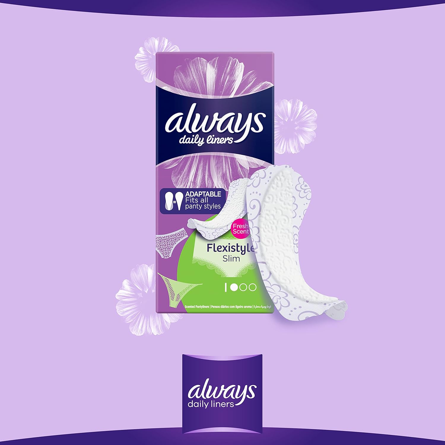 ALWAYS | אולוויז - Flexistyle Slim | מגיני תחתון ריחניים גמישים לכל סוגי התחתונים (20 יחידות)