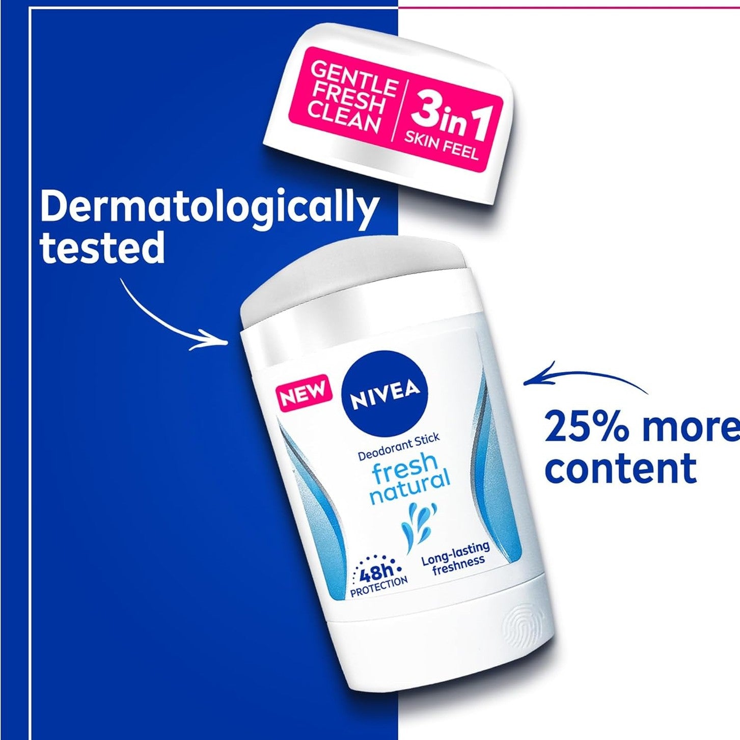 NIVEA | ניוואה - Fresh Natural | דאודורנט סטיק לאישה לרעננות טבעית