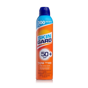 ספריי הגנה שקוף סקין גארד SPF 50 להגנה גבוהה במיוחד אריזת ענק משפחתית 300 מ"ל