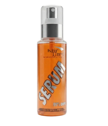 בקבוק סרום סיליקון משי ויטמינס הייר ליינס Vitamins Hair Lines Silk Serum בנפח 100 מ"ל, פורמולה קלינית להגנה תרמית מפני פן ומחליק ושיקום שיער פגום, מעוצב בצבעי שחור ולבן יוקרתיים.