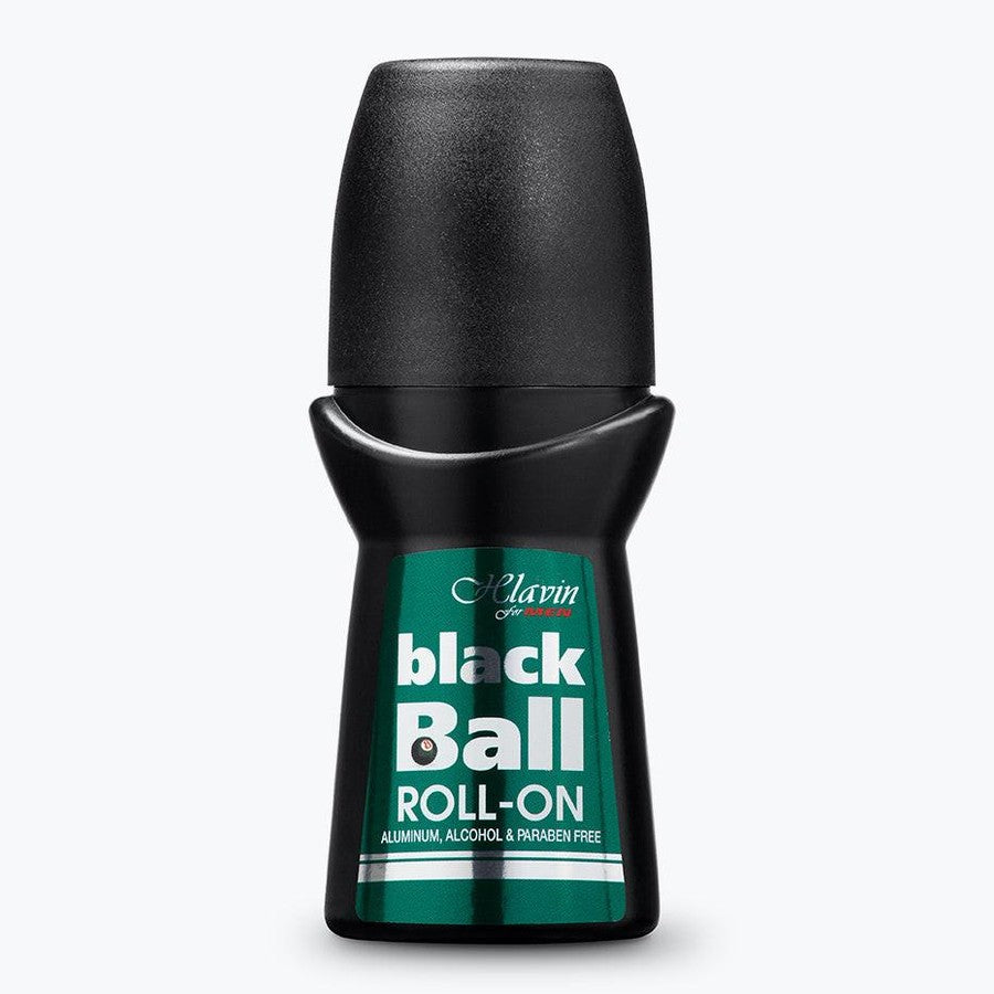 בקבוק דאודורנט רול און חלאבין בי בי Helavin BB Skin Defense להגנה ממושכת ורעננות ללא אלכוהול וללא פראבנים בניחוח מעודן ונקי בעיצוב שחור מט ירוק ולבן 60 מ"ל