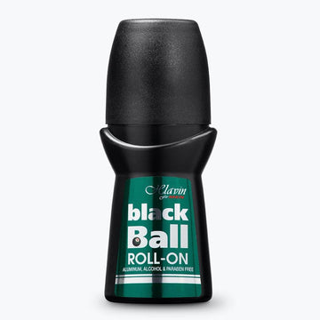 בקבוק דאודורנט רול און חלאבין בי בי Helavin BB Skin Defense להגנה ממושכת ורעננות ללא אלכוהול וללא פראבנים בניחוח מעודן ונקי בעיצוב שחור מט ירוק ולבן 60 מ"ל