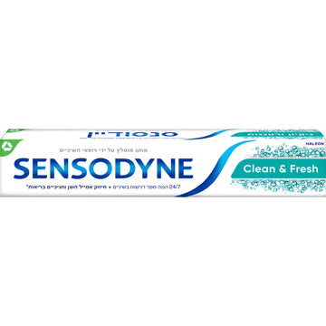 משחת שיניים סנסודיין Clean & Fresh במרקם ג'ל להגנה מפני רגישות ורעננות מתמשכת 75 מ"ל