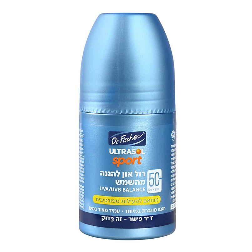 רול-און אולטרסול ספורט SPF 50+ להגנה גבוהה מאוד מהשמש, עמיד במים ובזיעה עם רכיב למניעת ריחות גוף