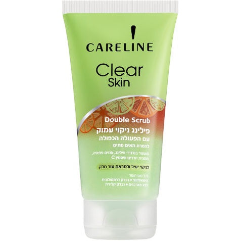 הסרת איפור / פילינג לפנים לניקוי עם פעולה כפולה Double Scrub Careline קרליין