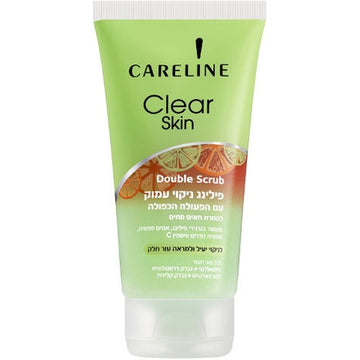 הסרת איפור / פילינג לפנים לניקוי עם פעולה כפולה Double Scrub Careline קרליין