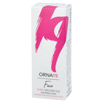 שפופרת קרם להסרת שיער מהפנים אורנה 19 Orna 19 Face במשקל 20 גרם, בעלת קצה מריחה מיוחד ומיוצרת ברישיון משרד הבריאות, מעוצבת בצבעי ורוד פוקסיה, לבן ושחור.