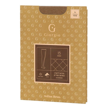גרביון לייקרה 15 דנייר במראה חצי מבריק יוקרתי GIORGIO ג'ורג'יו דגם אלכסנדרה בהרכב 85% פוליאמיד 15% לייקרה