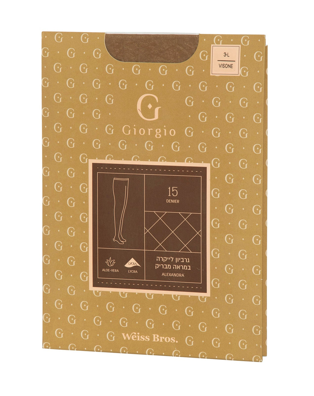 גרביון לייקרה 15 דנייר, במראה חצי מבריק.