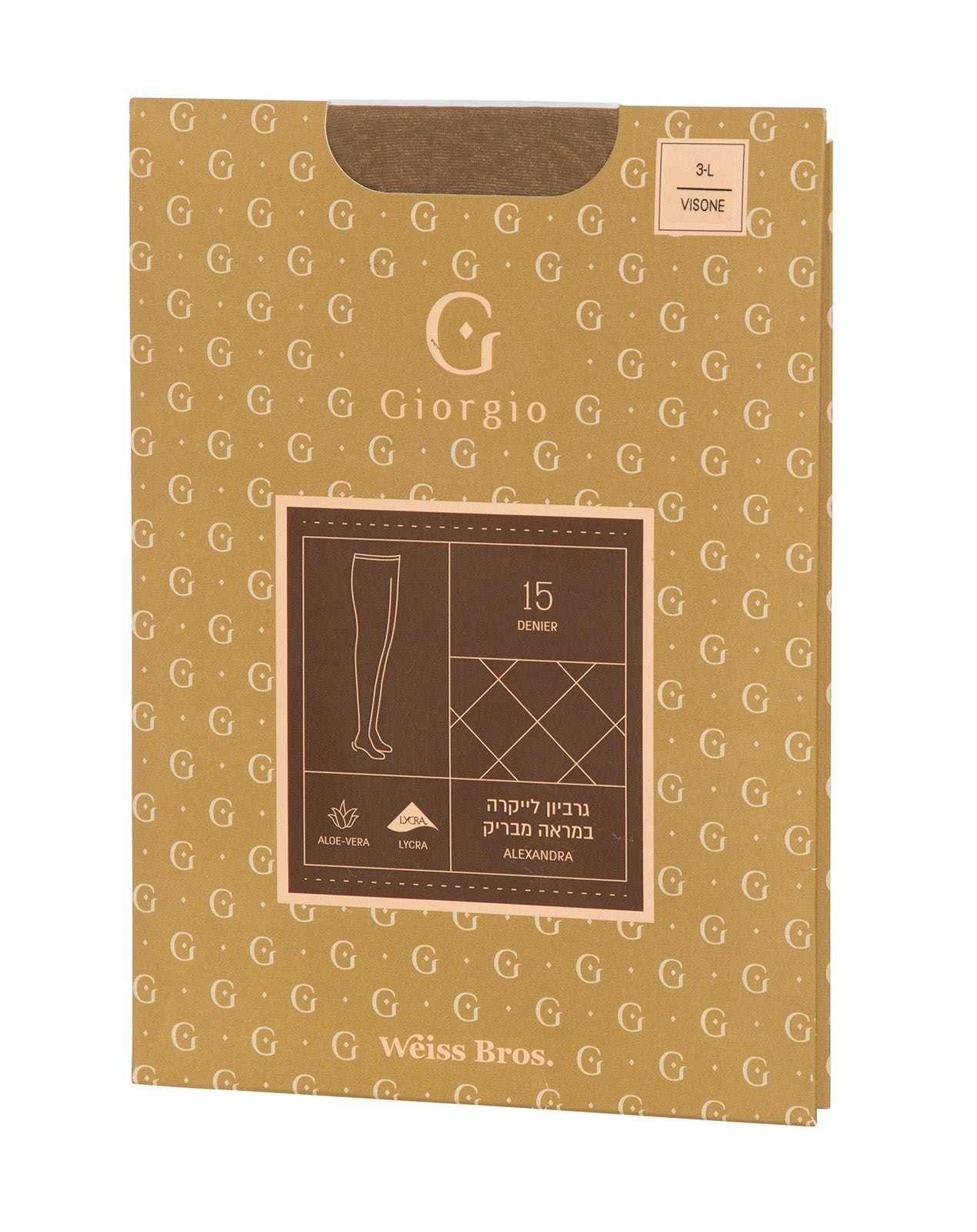 גרביון לייקרה 15 דנייר, במראה חצי מבריק.