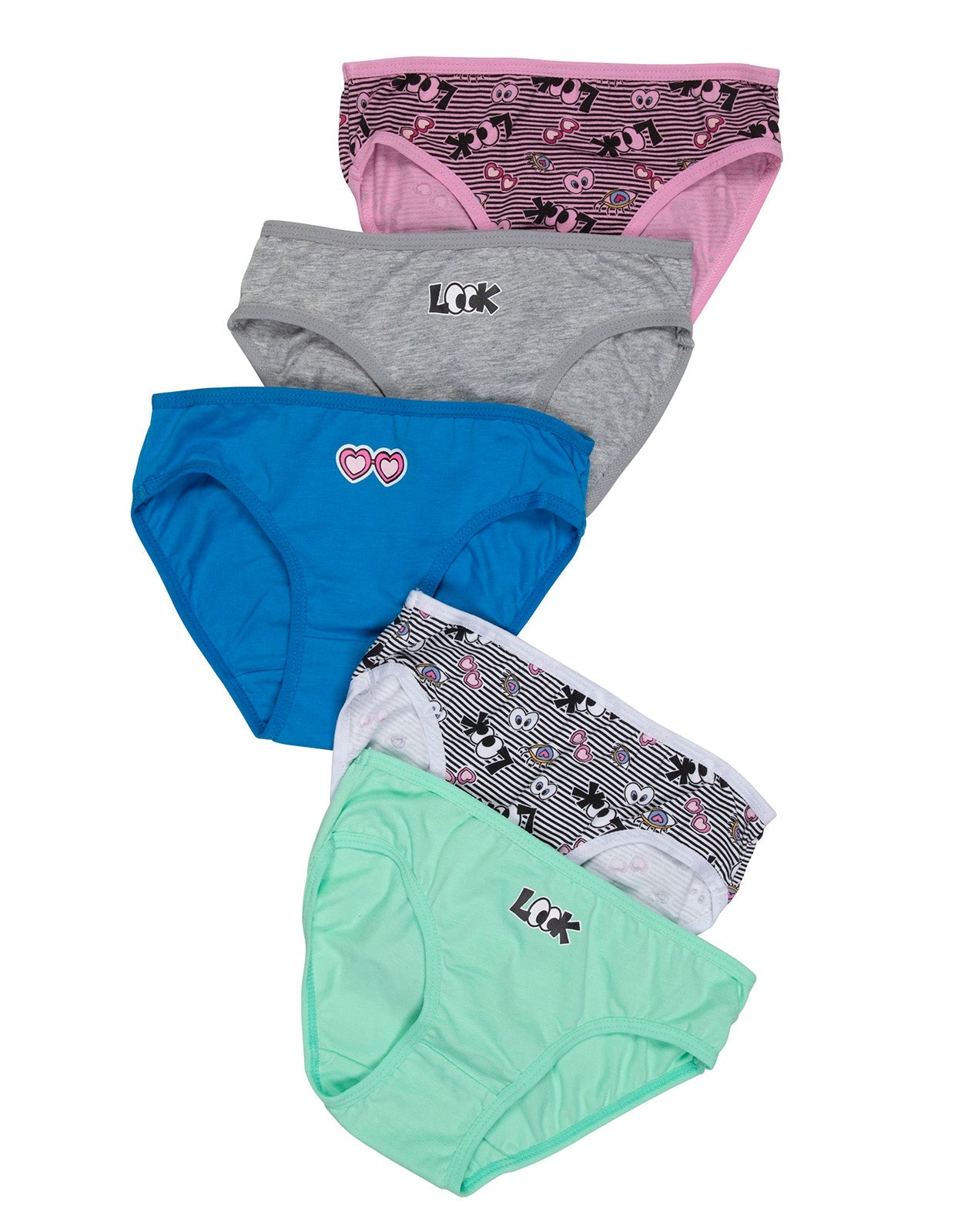 תחתון בנות כותנה לייקרה - 5 זוגות במארז.