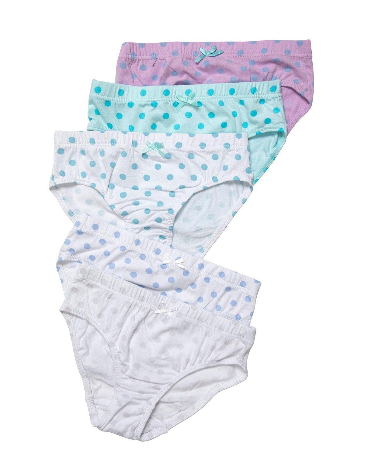 תחתוני בנות כותנה לייקרה עם גומי מושחל - 5 במארז.