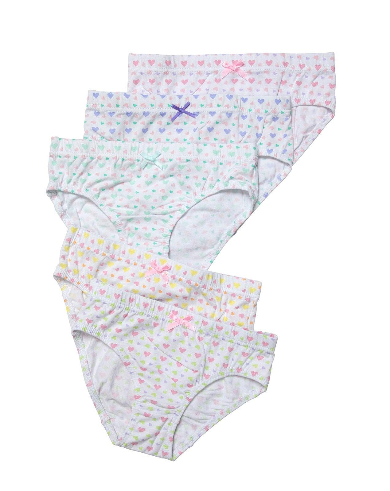 תחתוני בנות כותנה לייקרה עם גומי מושחל - 5 במארז.