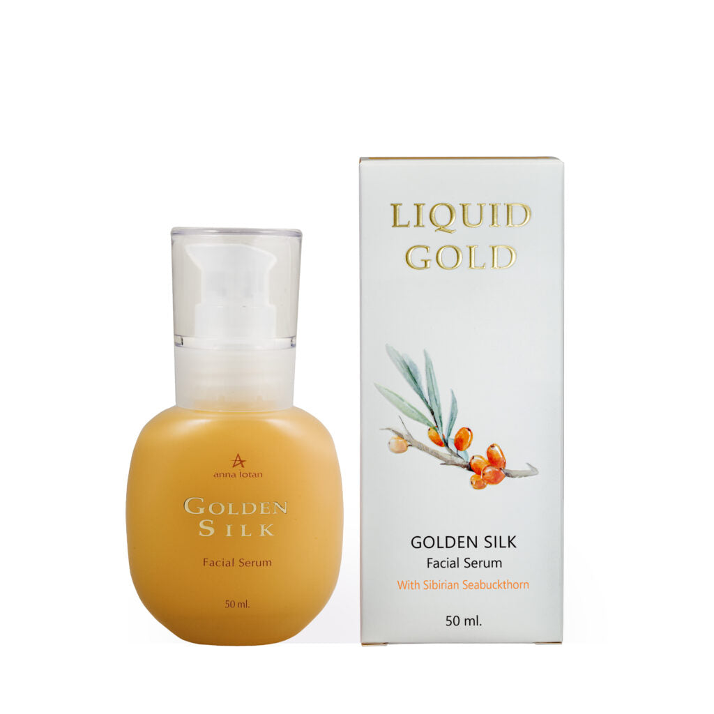 אנה לוטן Liquid Gold סרום משי זהוב (Golden Silk) במרקם קטיפתי יוקרתי לשיקום והזנת עור הפנים 50 מ"ל