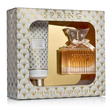 מארז מתנה יוקרתי ספרינג אסנס אוף גולד בושם 75 מ"ל וקרם ידיים 100 מ"ל - SPRING Essence Of Gold Gift Set