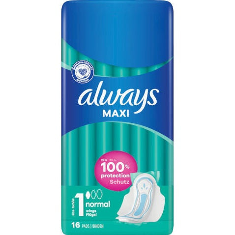 אולוויז תחבושות היגייניות עם כנפיים מקסי נורמל פלוס 14 יחידות