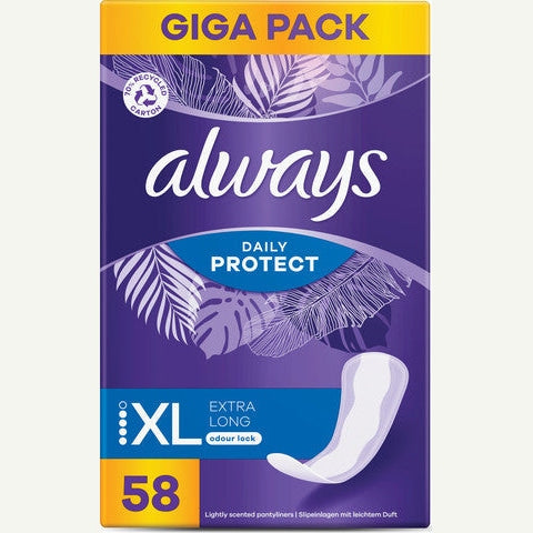 Always פדים יומיומיים אקסטרה לונג - 58 יחידות