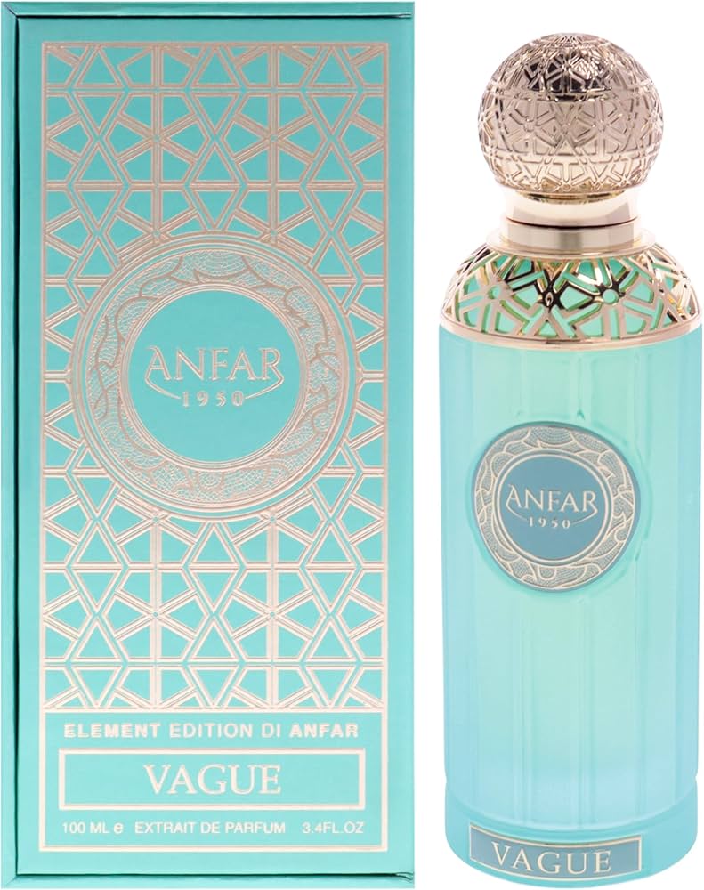 בקבוק בושם יוקרתי Anfar Vogue בעיצוב אצילי ומודרני, המקרין סטייל של אופנה עילית, נשיות מתוחכמת ובישום ערבי יוקרתי