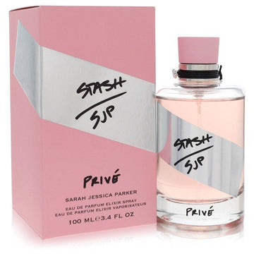 בושם Sarah Jessica Parker Stash Privé לאישה - או דה פארפם בבקבוק זהוב ופודרה יוקרתי המקרין אצילות של פריחת תפוז, מושק לבן ואלגום.