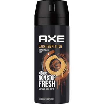 AXE | אקס - Dark Temptation | דאודורנט ספריי גוף בניחוח שוקולד מפתה (150 מ"ל)