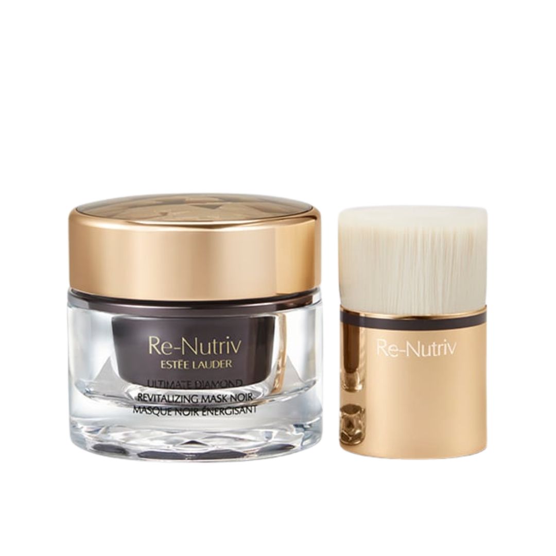 Estée Lauder Re-Nutriv Ultimate Diamond Revitalizing Mask Noir - מארז מסכה שחורה יוקרתית לטיהור, חידוש וזוהר מיידי