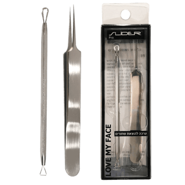 סט כלים מקצועי לטיפול בעור הפנים - 5 כלים מפלדת אל חלד