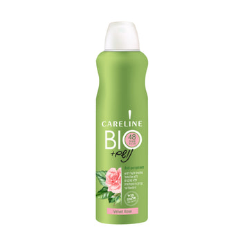 דאודורנט ספריי קרליין נושם BIO בניחוח ורד קטיפתי Velvet Rose ללא אלומיניום 150 מ"ל