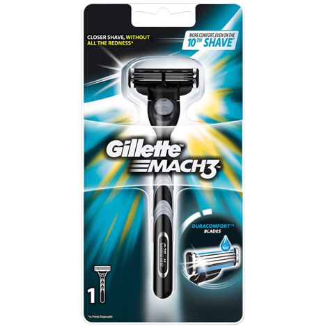 בושם ג'ילט סכין גילוח מאך 3 עם ידית אחיזה |  מבית ג'ילט | Gillette - מקורי ב-Cosmetix