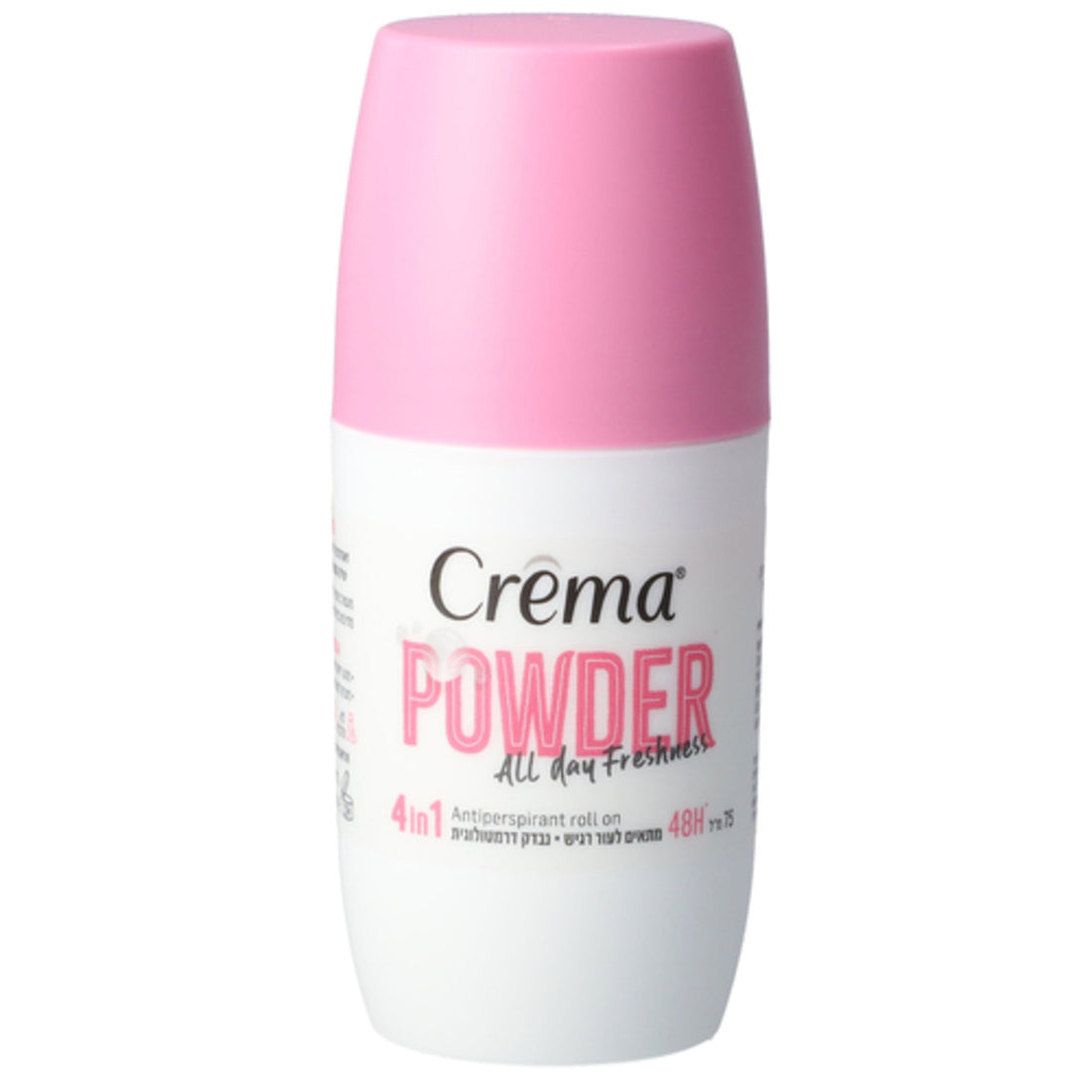 דאודורנט רול-און קרמה 4 ב-1 בניחוח טלקי Talc הגנה פעילה ל-48 שעות עם ויטמין E בנפח 75 מ"ל