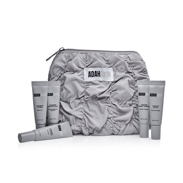 מארז טיפוח יוקרתי ADAH SKIN בגודל מיוחד לנסיעות הכולל 5 מוצרי דגל בתיק אלגנטי