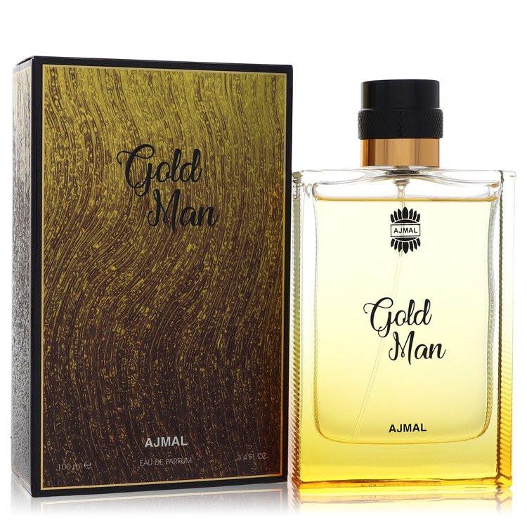 בקבוק בושם יוקרתי ומוזהב Ajmal Gold בעיצוב אצילי המקרין עוצמה גברית, יוקרה מזרחית וסטטוס מלכותי