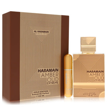 סט מתנה אקסטרים של Al Haramain Amber Oud Gold Edition מבית Al Haramain | משלוח חינם לבית ♕ | קומסטיקס ייבוא מקביל