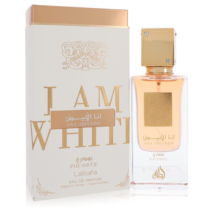 Ana Abiyedh I Am White Poudree Eau De Parfum Spray (יוניסקס) מאת Lattafa | משלוח חינם לבית ♕ | קומסטיקס ייבוא מקביל
