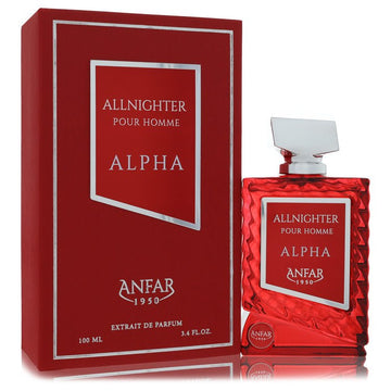 בקבוק בושם יוקרתי Anfar All Nighter Alpha לגבר בעיצוב כחול אצילי כהה, המקרין עוצמה מנהיגותית, כריזמה גברית וסטייל של בישום נישה ערבי עילית