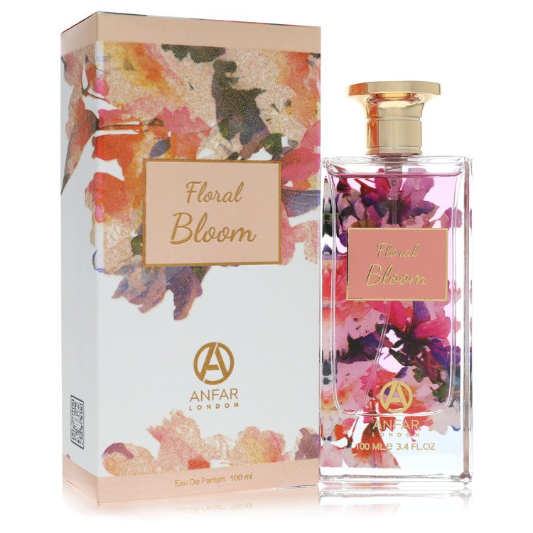 בקבוק בושם יוקרתי Anfar Floral Bloom לאישה בעיצוב אצילי ופרחוני, המקרין נשיות קורנת, רעננות של פרחים לבנים וסטייל של בישום נישה ערבי עילית