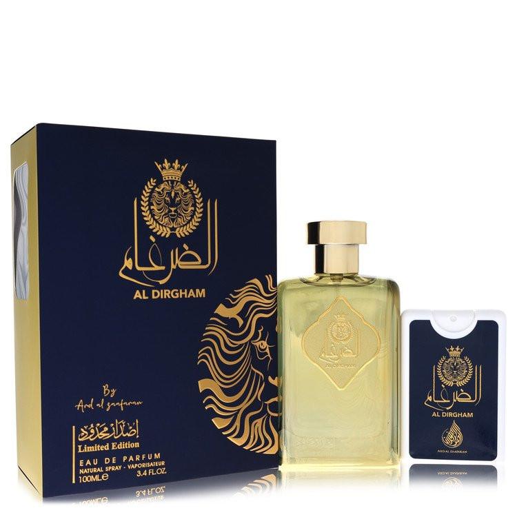 בקבוק בושם יוקרתי Ard Al Zaafaran Al Dirgham Limited Edition בעיצוב מוזהב-אצילי ומרהיב המקרין עוצמה, רעננות מלכותית ותחכום אריסטוקרטי