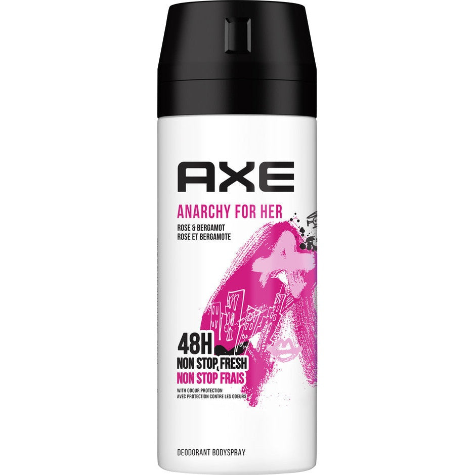 דאודורנט ספריי גוף אקס אנרכי לנשים AXE Anarchy For Her בניחוח פירותי ווניל 150 מ"ל