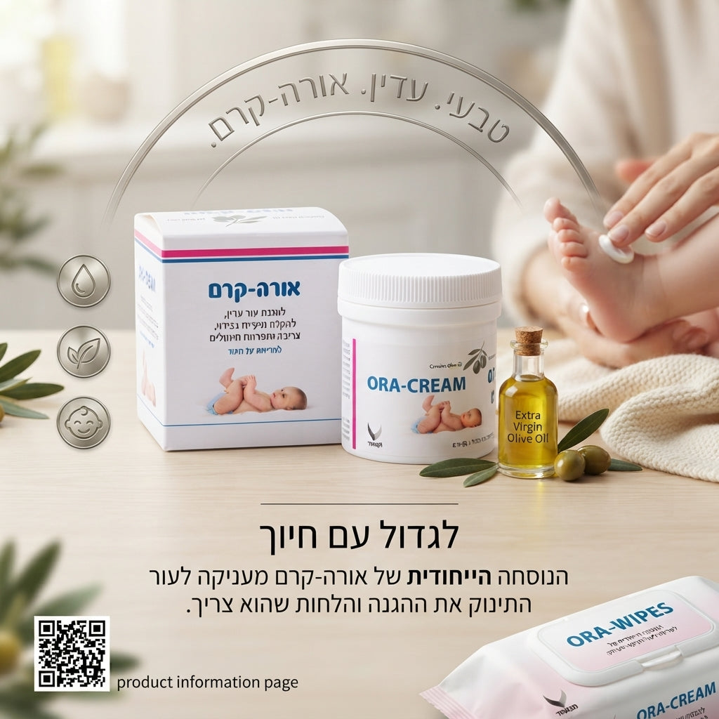 אורה קרם משחה לתפרחת חיתולים לטיפול ומניעה להקלה מיידית ORA CREAM | ללא צבע וריח 85 גרם