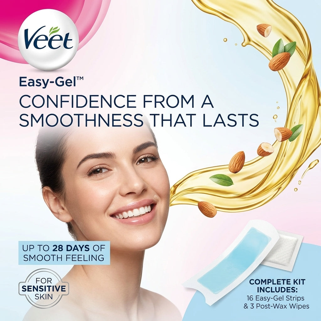Veet | ויט - Facial Wax Strips | רצועות שעווה מוכנות לשימוש להסרת שיער פנים (16 יחידות)