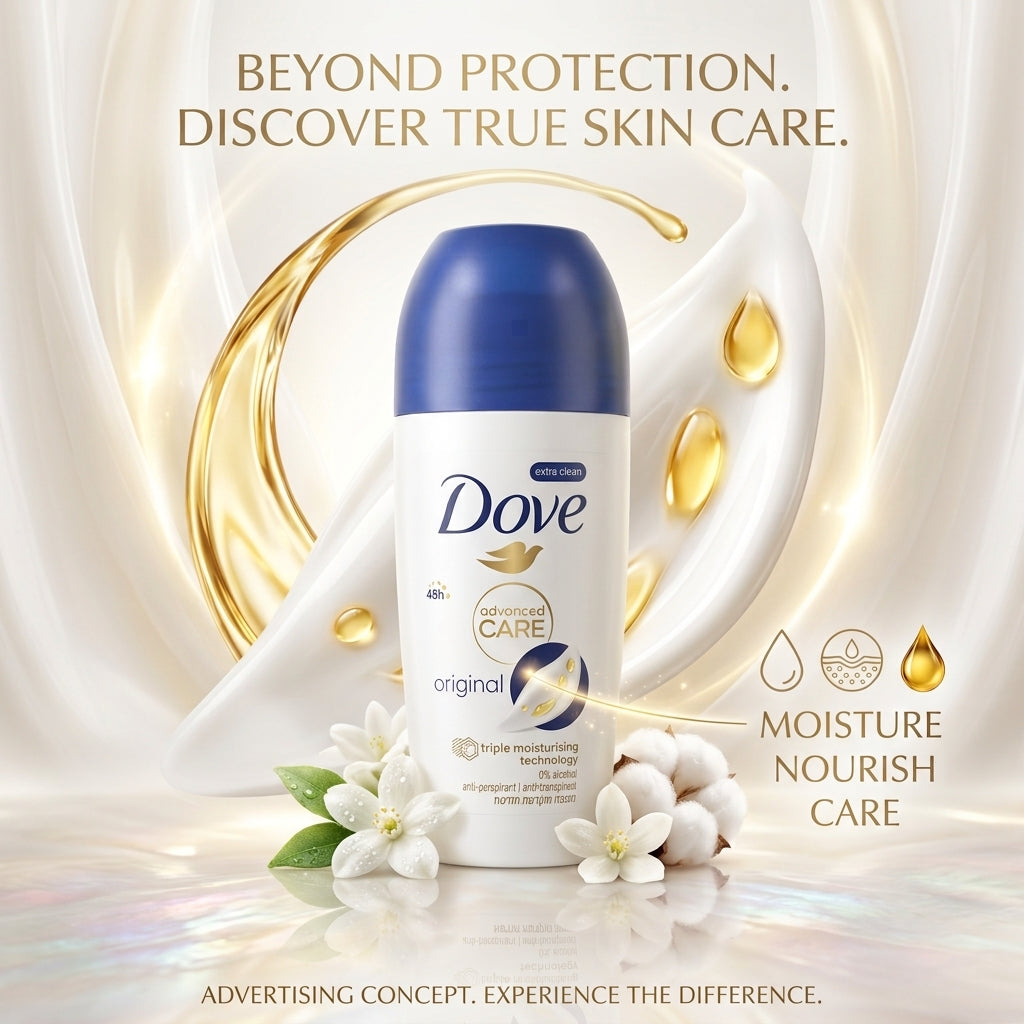 Dove | דאב - Original | דאודורנט רול-און להגנה, הזנה וטיפוח (50 מ"ל)