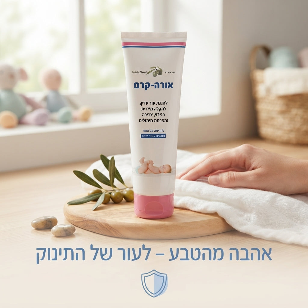 אורה קרם משחה לתפרחת חיתולים להקלה מיידית ולהגנת עור עדין ORA CREAM | מועשר בשמן זית 90 גרם