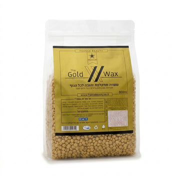 France Beauty Gold | פראנס ביוטי פסטילס זהב - שעווה סינתטית מתקלפת חמה בפתיתים ללא נייר לפנים ולגוף (800 גרם)