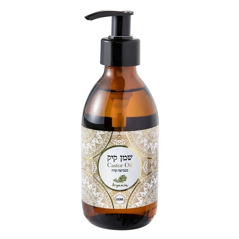 Argania Castor Oil - שמן קיק טהור בכבישה קרה לחיזוק השיער, הגבות והריסים (250 מ"ל)